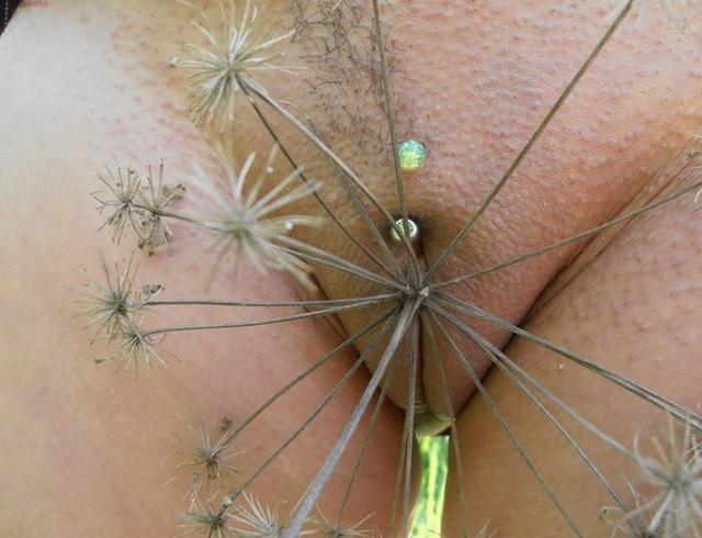 Белокурая сучка с пирсингом на письке 4 фото